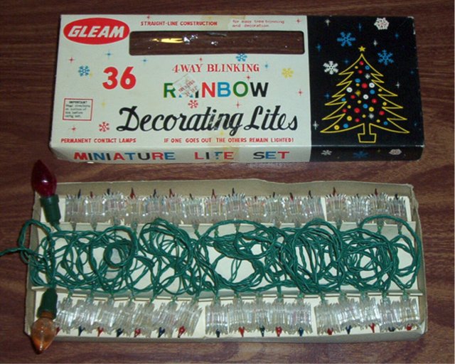 Vintage Christmas Lights Reflectors Tinsel Lites Noel String 20 Count Red NOS 